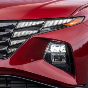 closeup of new hyundai tucson lights