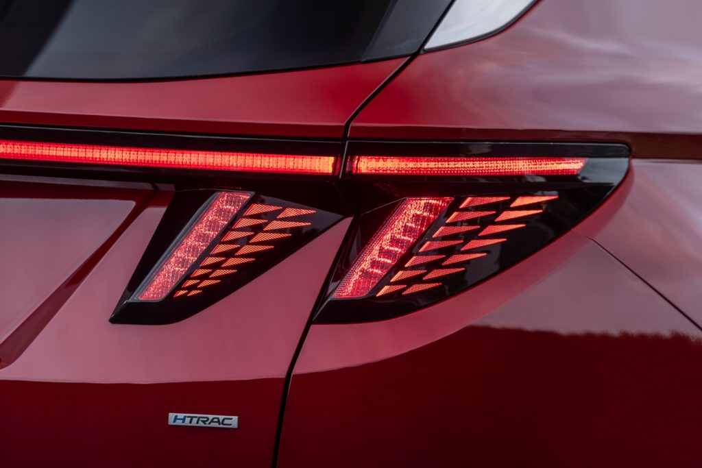 closeup of new hyundai tucson taillights