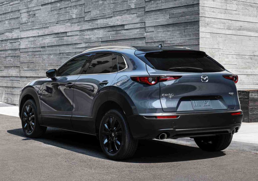 rear shot of 2021 mazda cx 30 2.5 turbo