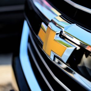 closeup of chevrolet logo