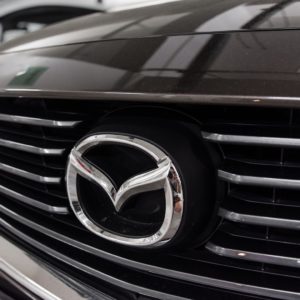 mazda logo on car grille