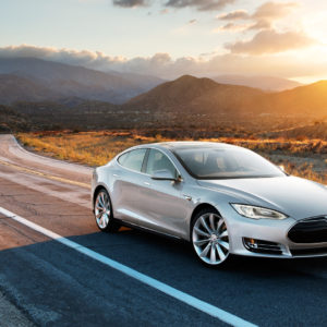 tesla model s on road