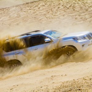 toyota land cruiser in the sand