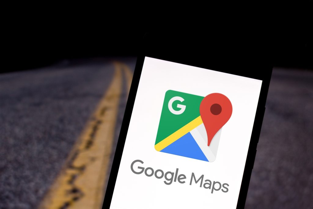 google maps used on the road