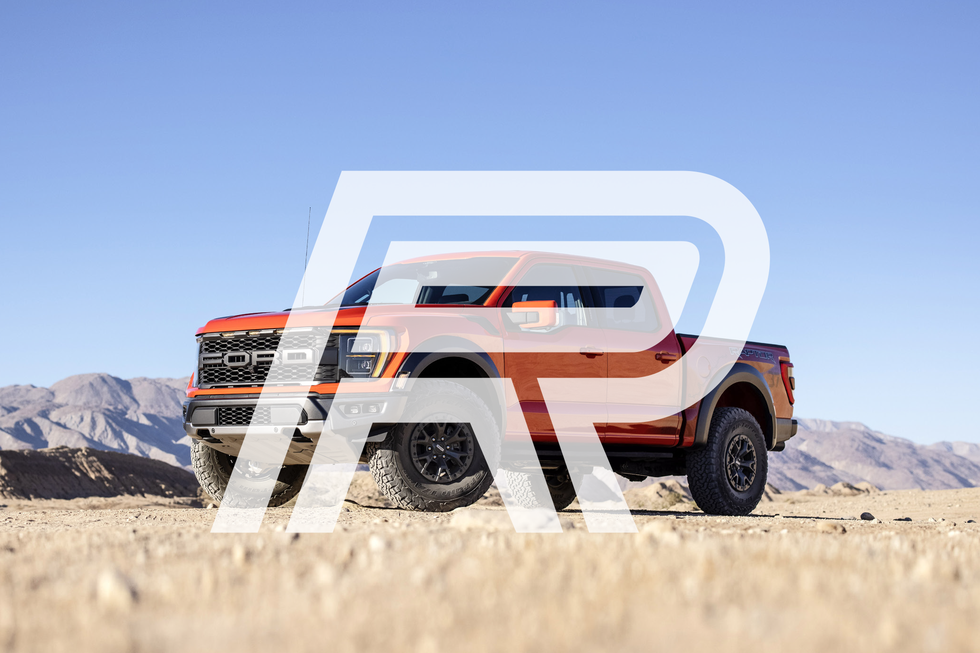 product shot of ford f 150 raptor r