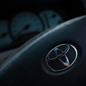 toyota logo on steering wheel