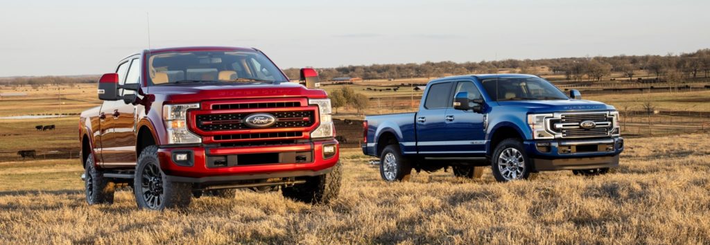 2022 ford super duty trucks parked outside