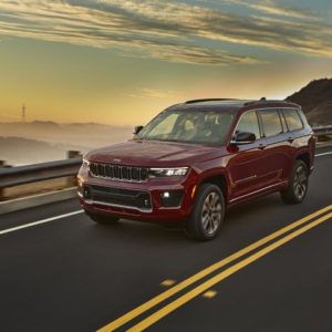 all new 2021 jeep grand cherokee l overland on the road