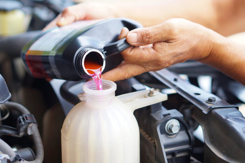 filling car cooling system with coolant