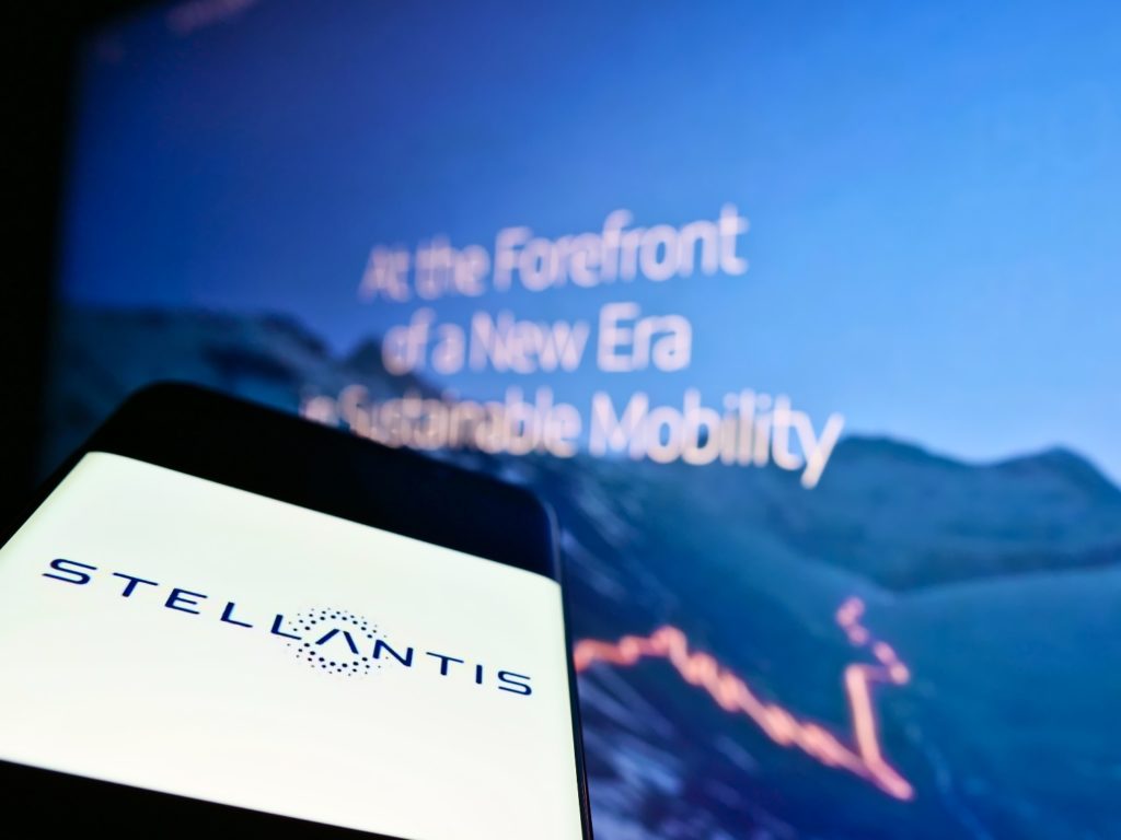 stellantis logo on cell phone screen