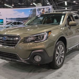 subaru outback on display