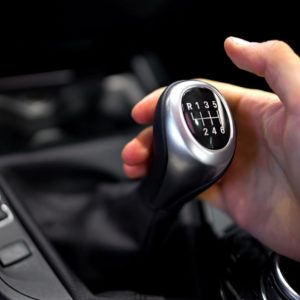 hand on a manual transmission