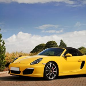 yellow porsche boxster