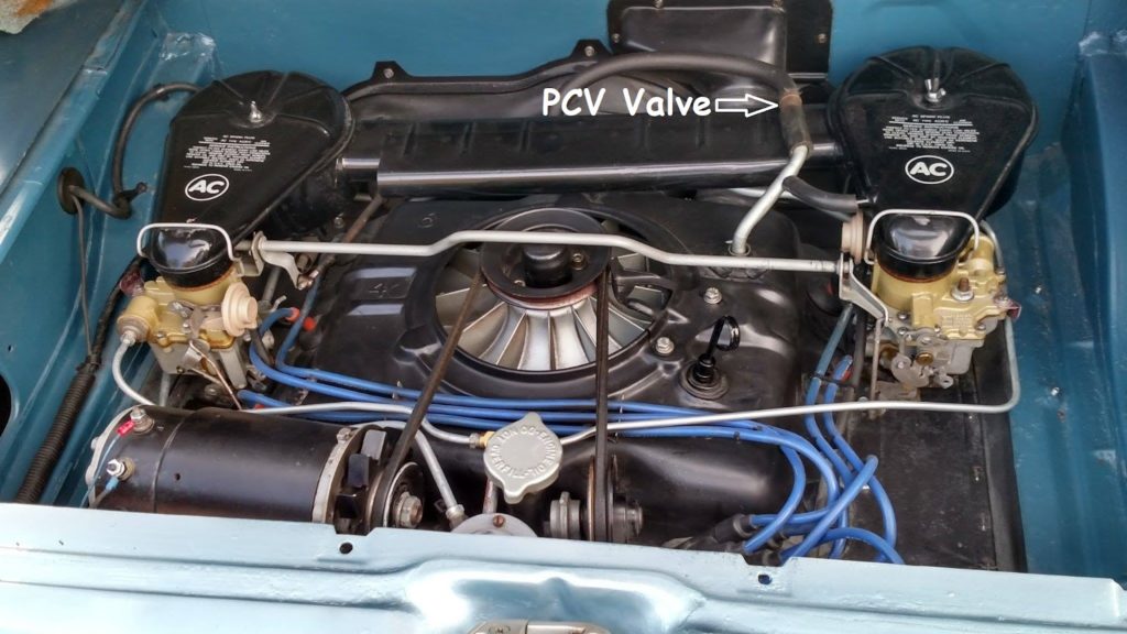 Chevrolet Corvair with pcv valve