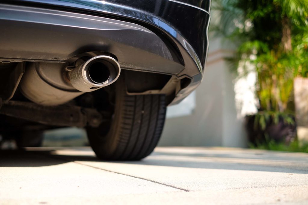 car exhaust showing stainless exhaust pipe