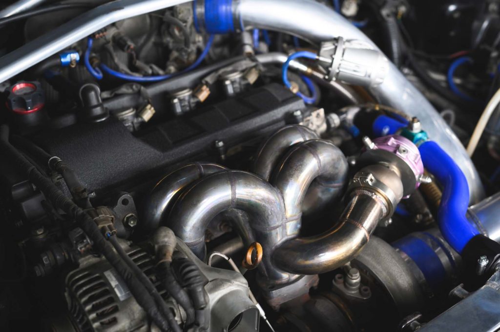 Turbocharged Modern Racing Car with Wastegate