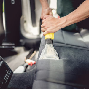 car interior cleaning using a vacuum