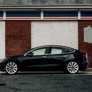 parked tesla model 3