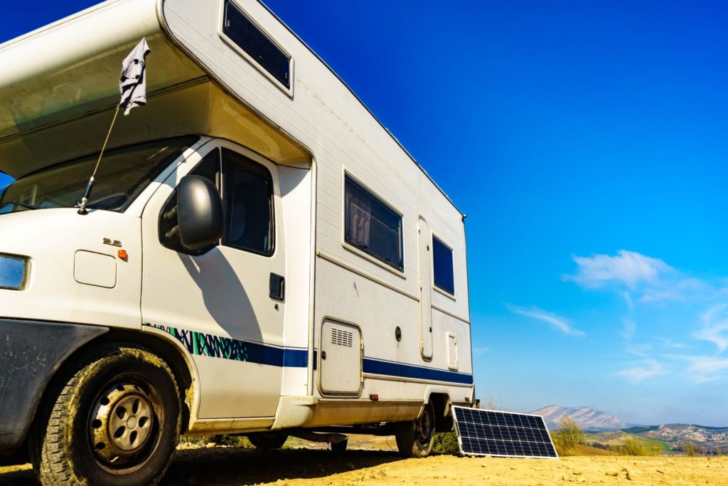 recreational vehicle charging using a solar panel