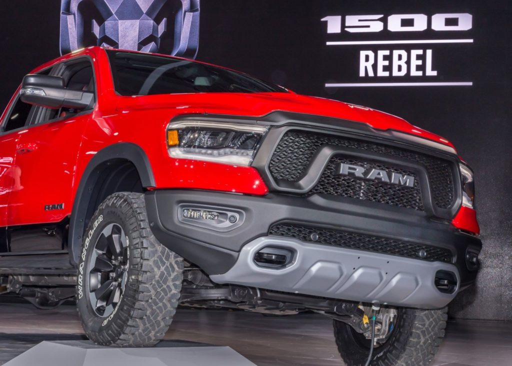 red 2019 dodge ram front view