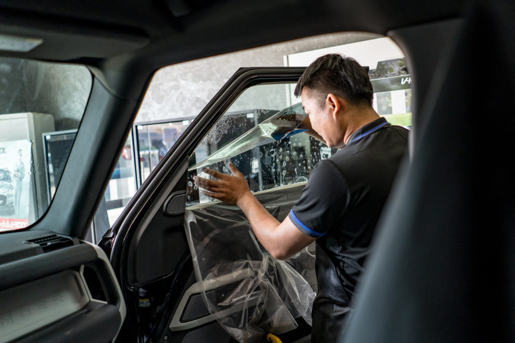 car window tint with ceramic film applied