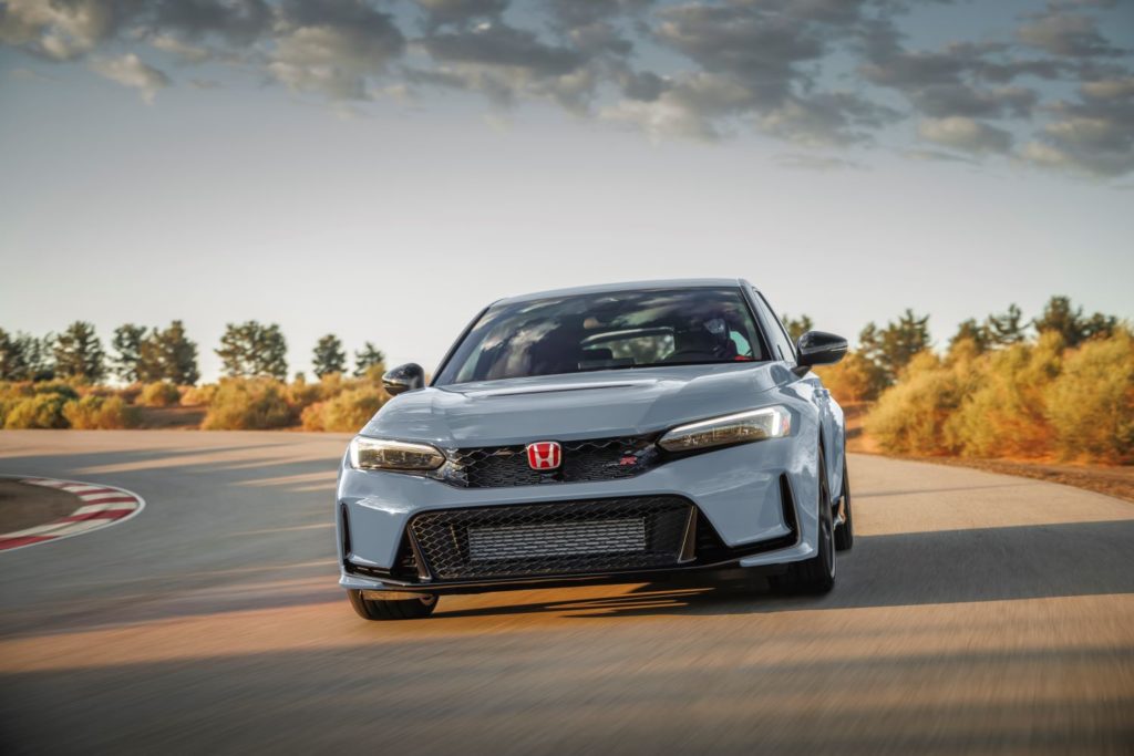 white 2023 honda civic frontview