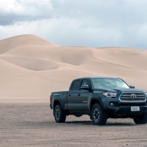 toyota tacoma in a desert