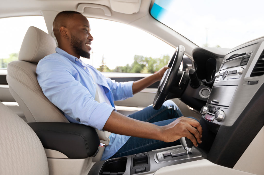 man driving with good vehicle control