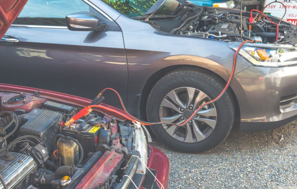 jumping a car battery using a different car battery