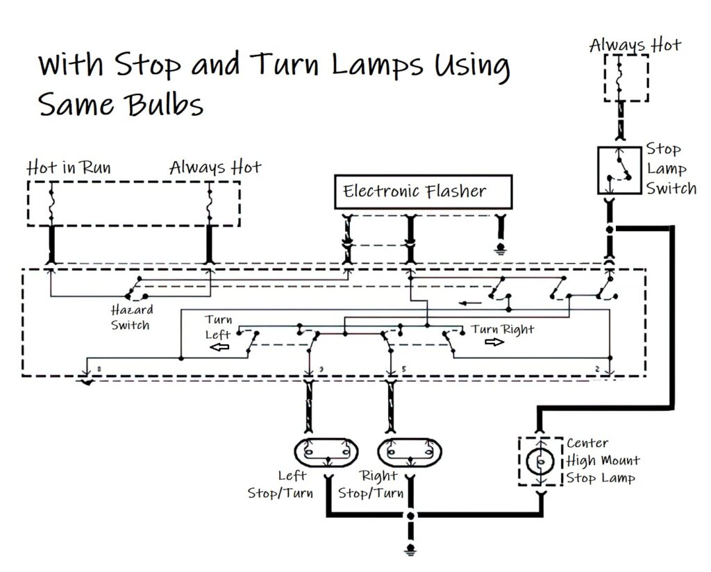 stop and turn lamps using same bulbs