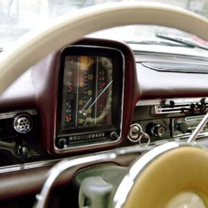 close up shot of a vintage car dashboard