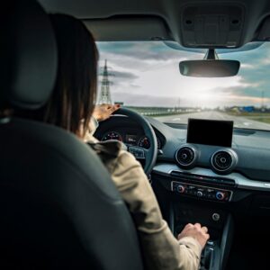 woman driving a car