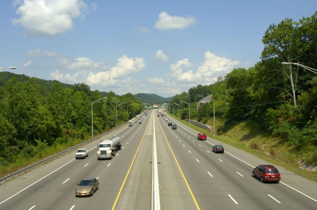 interstate with few cars driving