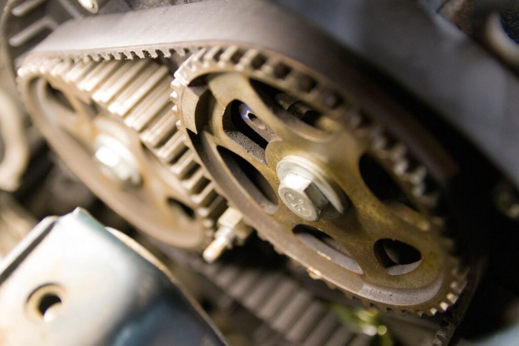 close up shot of a car serpentine belt