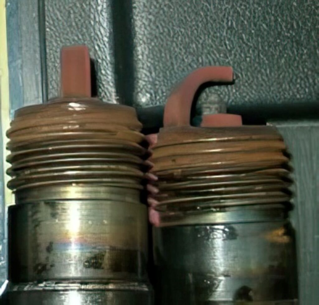 old spark plugs of a mustang