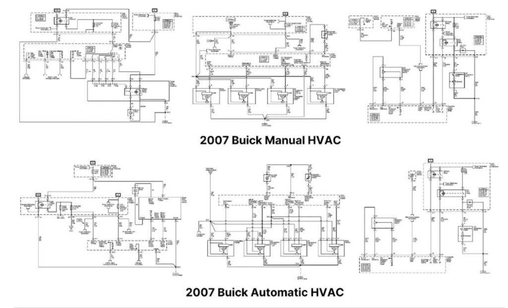 diagrams of a 2007 buick manual and automatic HVAC systems