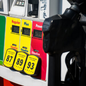 87 regular and 93 premium octane gas for car