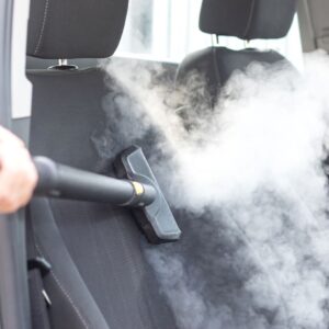 using a steam cleaner on the car seats