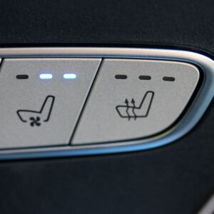 close up shot of ventilated seats switch