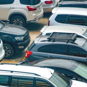 parking area filled with suvs