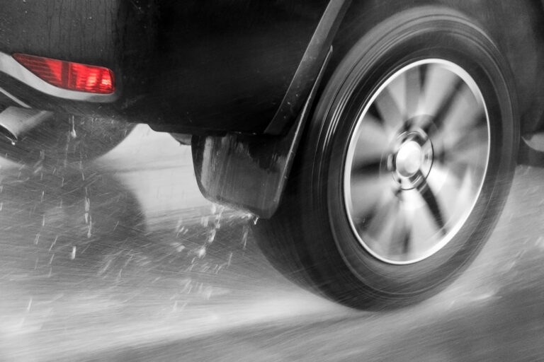 car starting to hydroplane