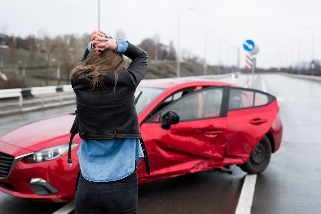 driver involved in weather related car crash