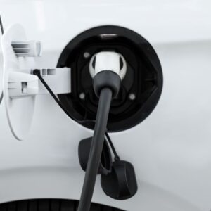 close up shot of an ev charger