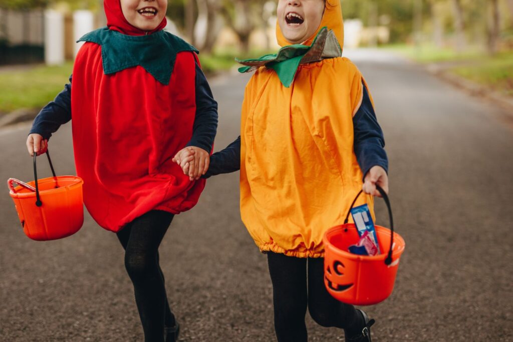 kids in halloween costumes