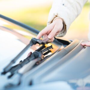 hand holding a wiper blade