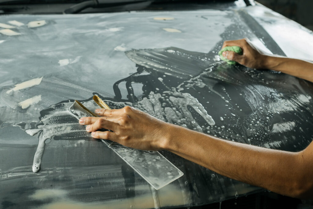 wet sanding a car