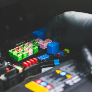 close up shot of various automotive relays