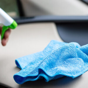 blue car cleaning cloth