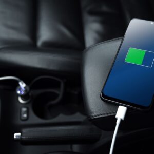 phone charging inside a car