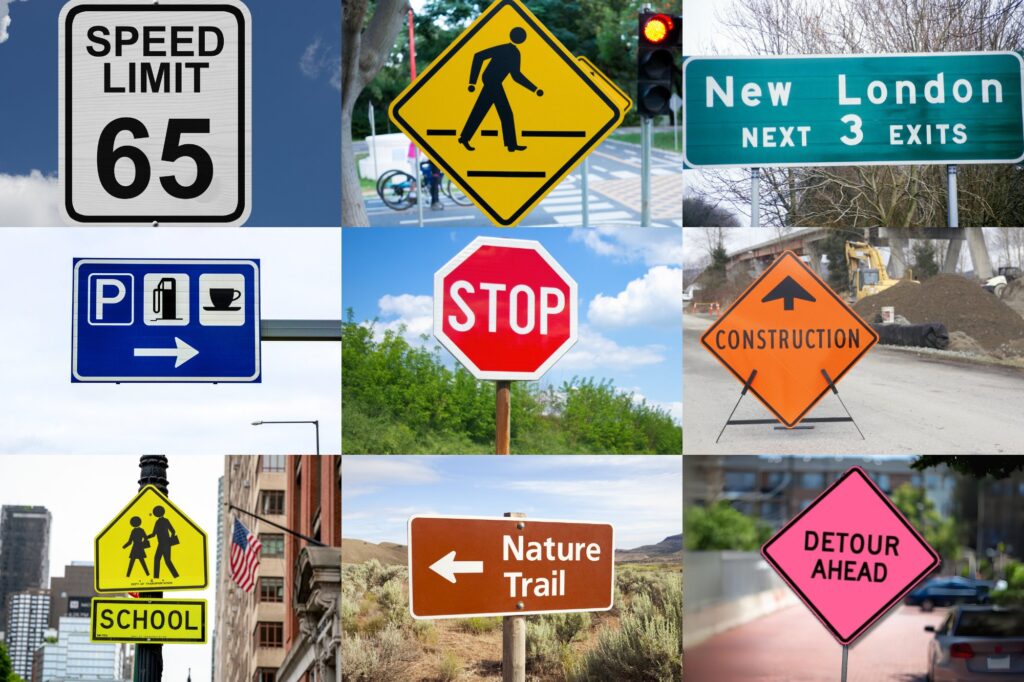 different road sign colors for drivers